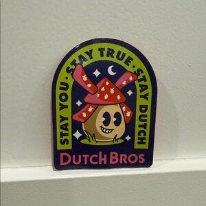 Dutch Bros Multicolor Mushroom Windmill Wall sticker